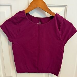 Intimately by Free People Plum Short Sleeve Crop Top size M/L